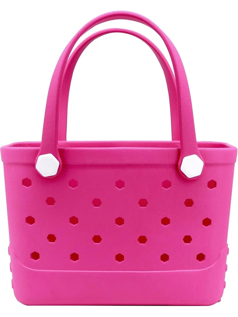 ROVTIULI Waterproof Sandproof Beach Bag for Women - Small Portable Plastic Rubber Tote, Washable ... | Walmart (US)