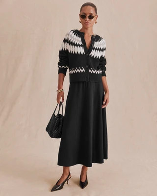 Splendid - Fina Fair Isle Cardigan - Black | Splendid