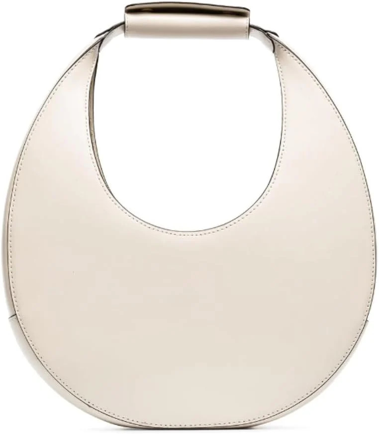 STAUD Women's Cream Leather Moon Handbag | Shop Simon