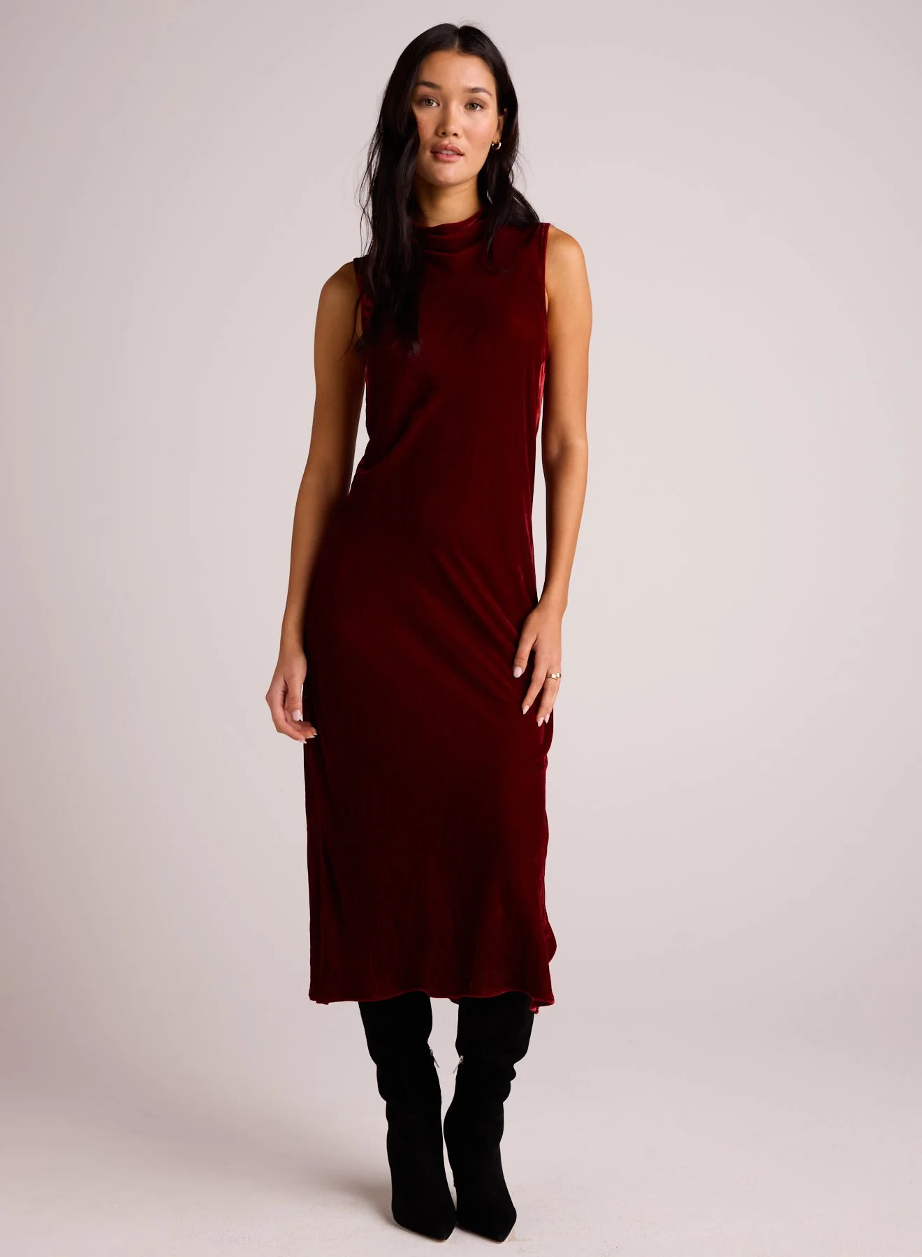 Mock Neck Halter Dress - Winter Rouge - Bella Dahl | Bella Dahl