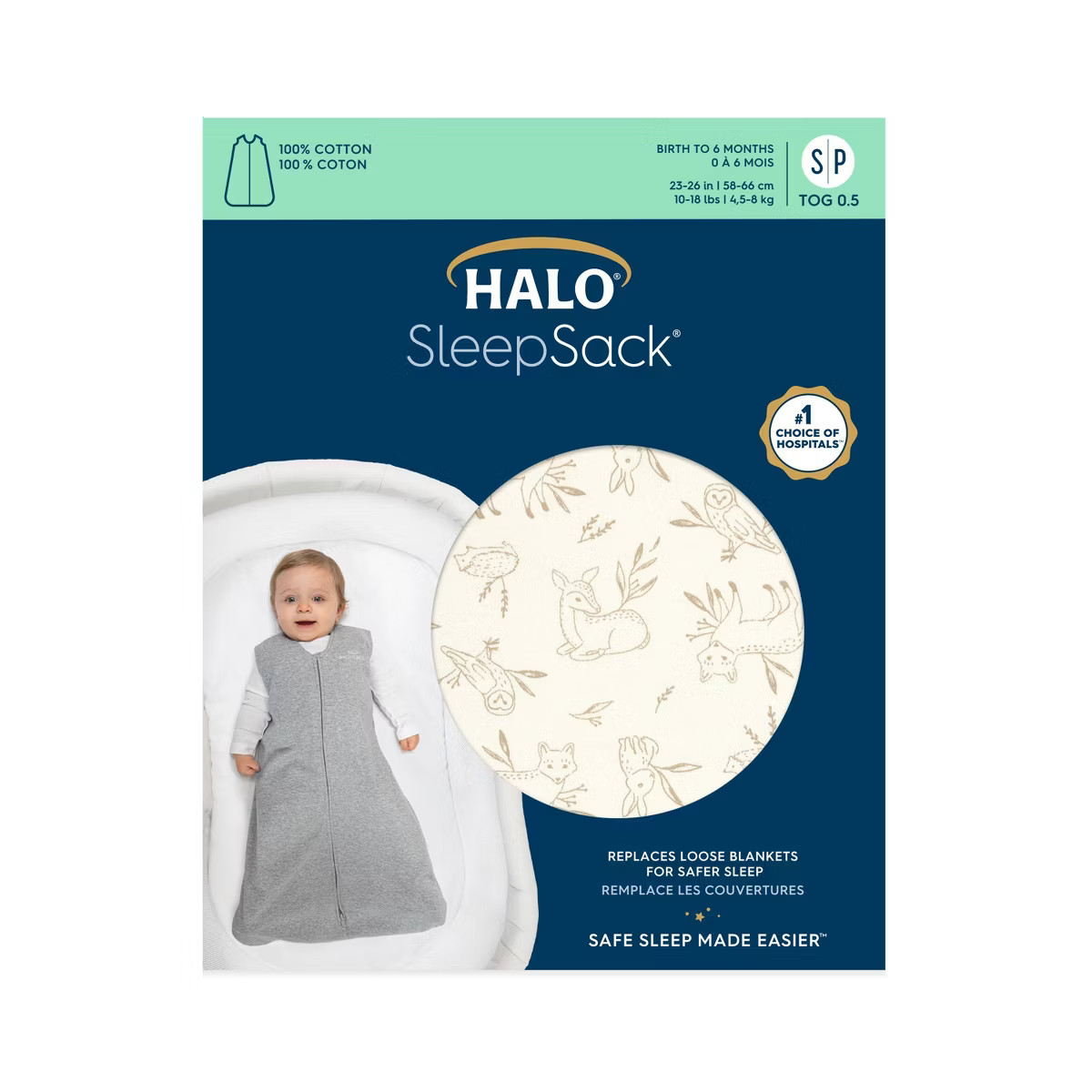 HALO Innovations SleepSack 100% Cotton Wearable Blanket - Neutral | Target