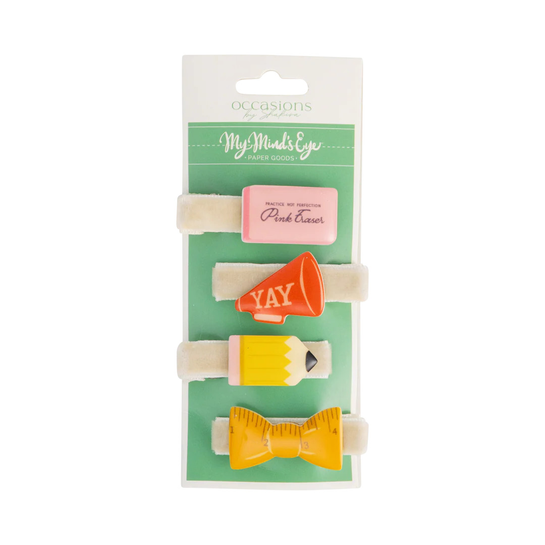 Occasions Back to School Resin Barrettes | My Mind's Eye