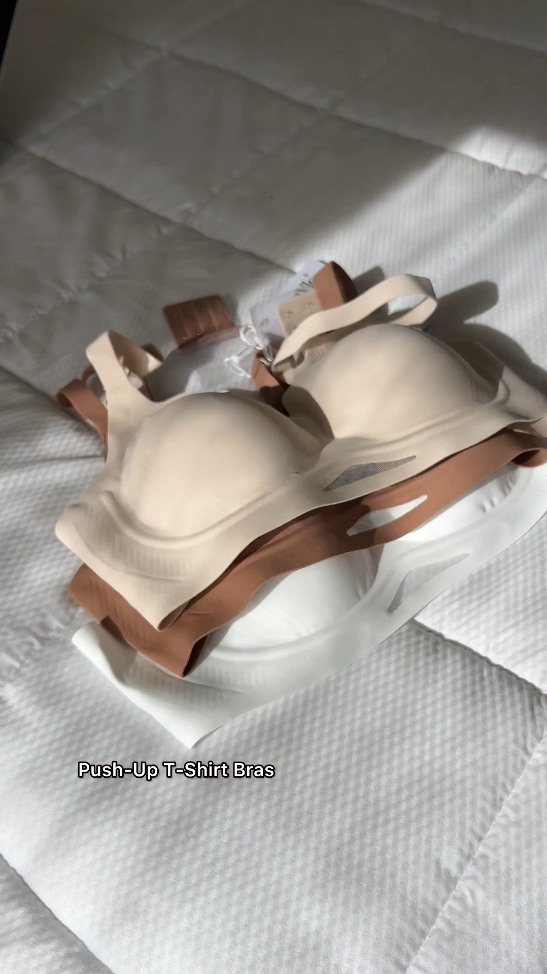 Push up t shirt bras.

I love wearing a no show bra that feels just like your second skin, or in other words, like sports bras! These bras are very soft and breathable. scalloped v neck to support the bust. wire free and stretchy. fits all sizes and comes with an extendable back for plus size. 

#LTKFindsUnder50 #LTKSeasonal #LTKStyleTip