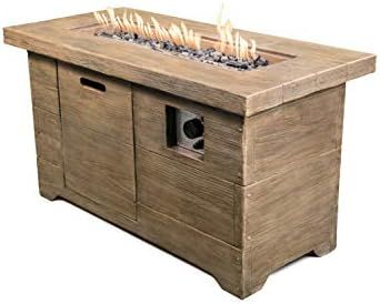 Hanie Design BFP-202R Brunswick Rectangle Propane Gas Fire Pit, White Oak | Amazon (US)