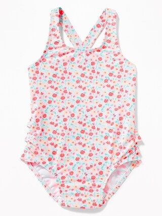 Floral-Print Ruffle-Back Swimsuit for Toddler Girls | Old Navy US