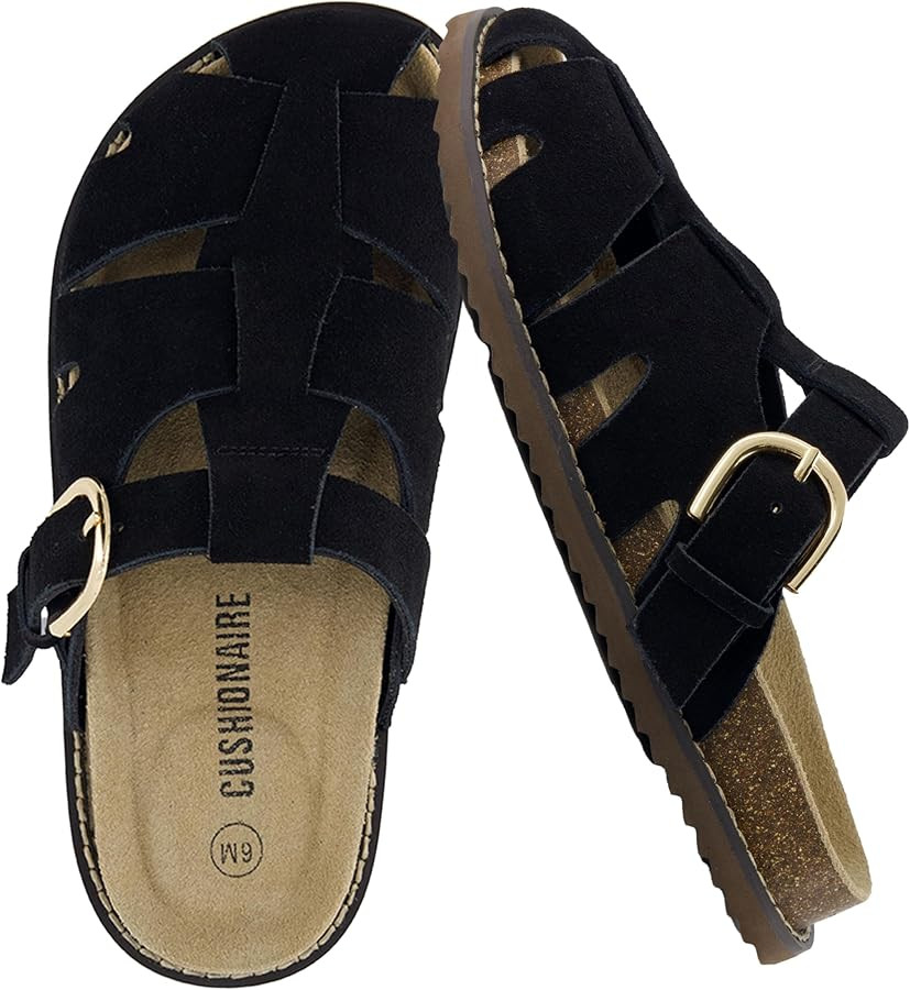 CUSHIONAIRE Benson Women’s Fisherman Clog – Suede Slip-On Sandal with Adjustable Buckle & Con... | Amazon (US)