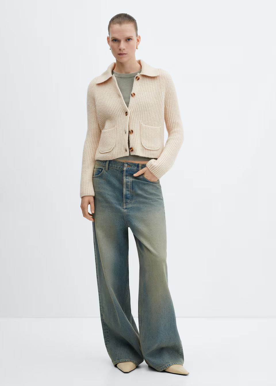 Pockets collar cardigan -  Women | Mango USA | MANGO (US)