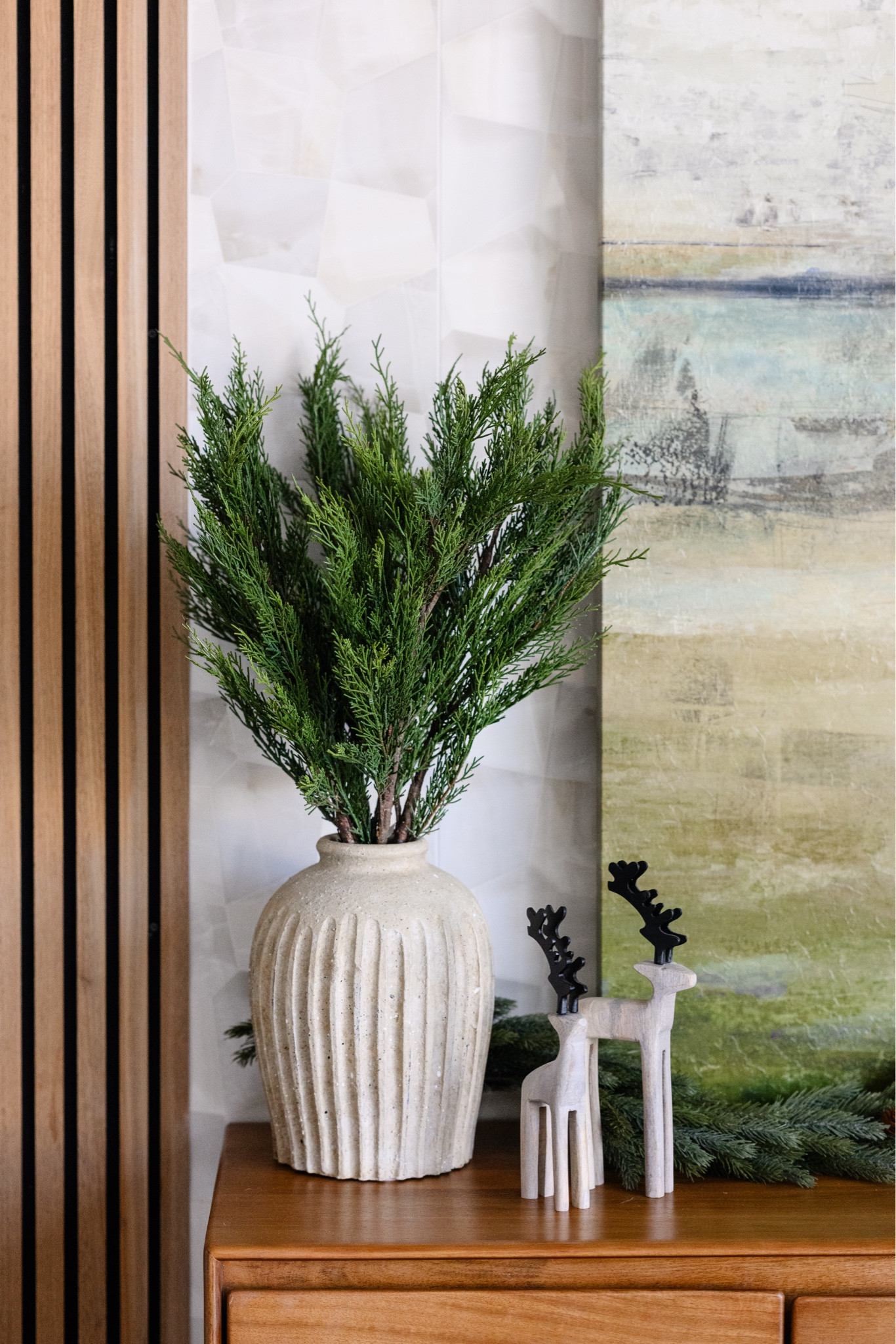 Holiday Home Console Table Decor #reindeer #greenery #holidaystems #holidaydecor 

 

#LTKHoliday #LTKSeasonal #LTKHome