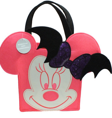 Disney Store Minnie Mouse Neon Pink Felt Trick or Treat Bag Glow in The Dark  | eBay | eBay US