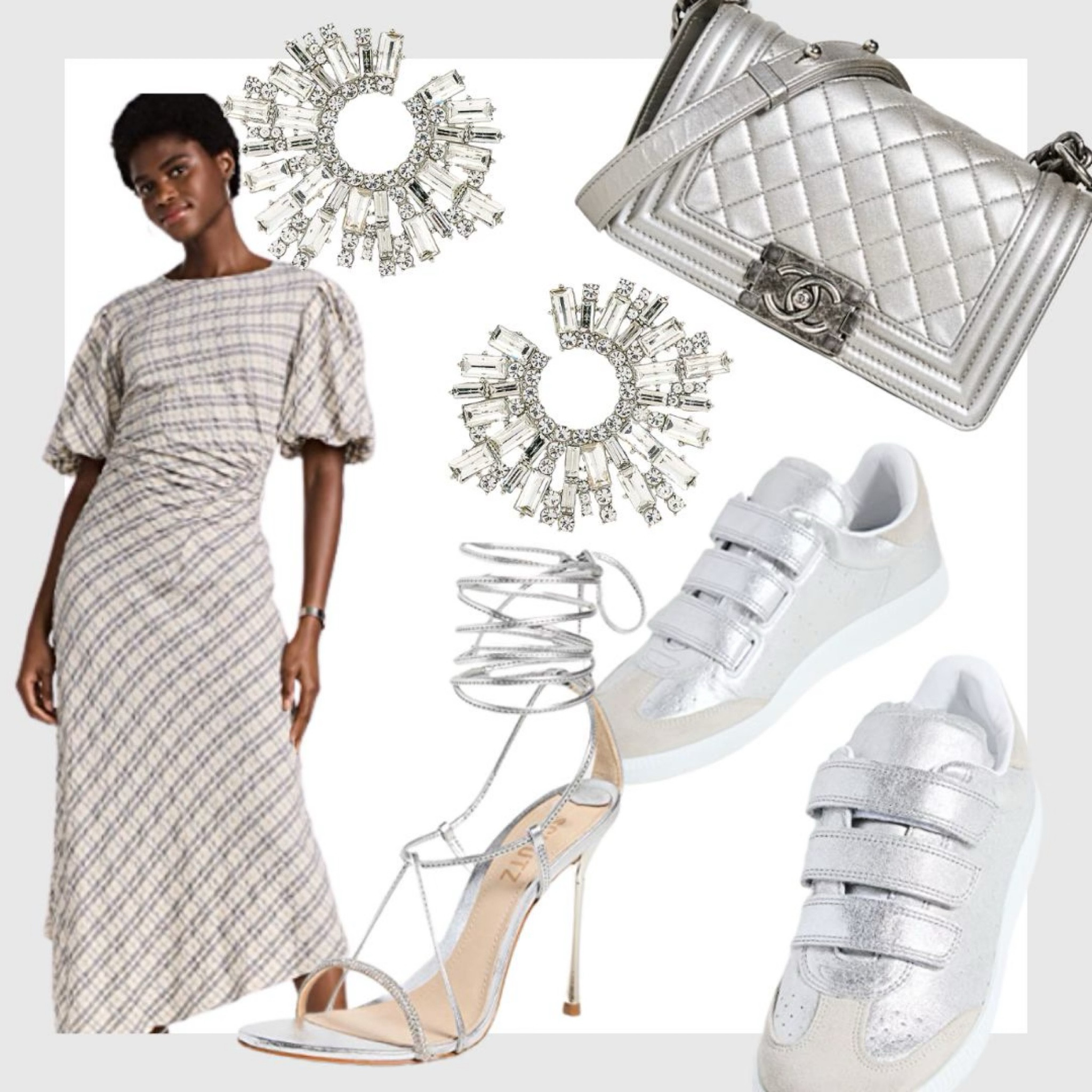 A silver showstopper! You can dress this outfit up or down!! 

Silver dress, grey dress, Isabel marant sneakers, shopbop, intermix, saks, mytheresa, moda operandi, fall outfit, silver heels, silver sneakers, wedding guest dress

#LTKwedding #LTKSeasonal #LTKstyletip