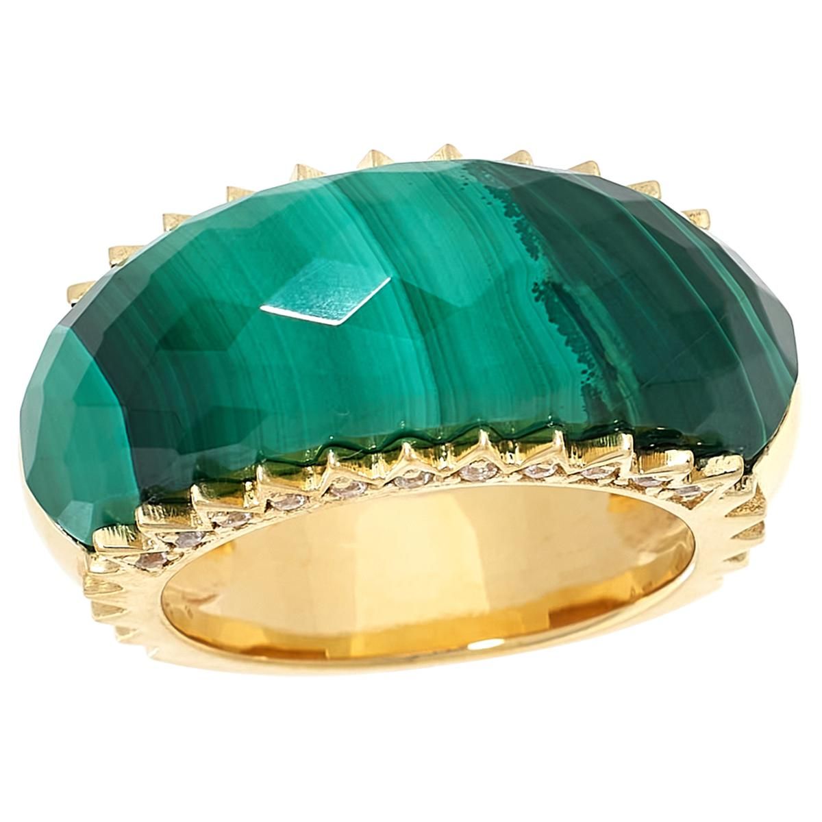 Rarities Gold-Plated Gemstone and White Zircon Zigzag Gallery Ring | HSN