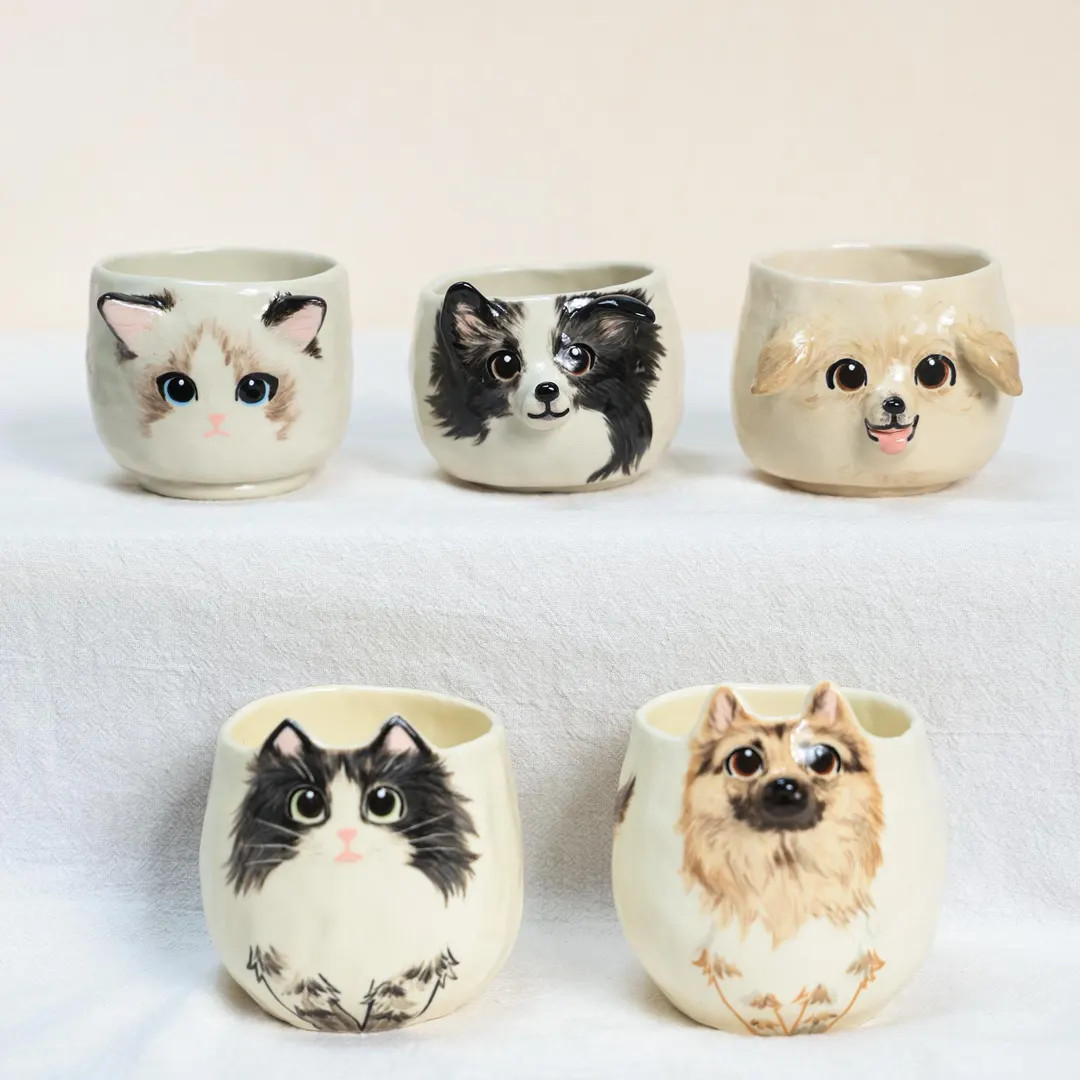 Custom Ceramic Pet Mug Special Gift for Mom Personalized Handmade Cat Coffee Cup Unique Dog Lover... | Etsy (US)