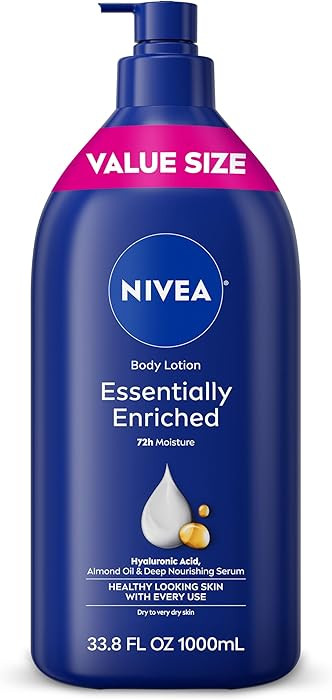 NIVEA Essentially Enriched Body Lotion for Very Dry Skin with Hyaluronic Acid, Almond Oil and Dee... | Amazon (US)