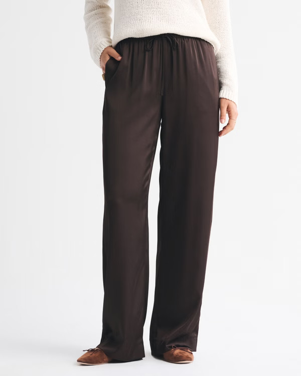 Women's Satin Pull-On Pant | Women's Bottoms | Abercrombie.com | Abercrombie & Fitch (US)