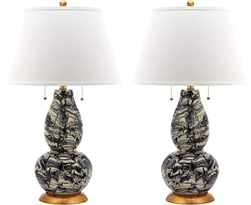 SAFAVIEH Lighting Collection Modern Swirls Black/ White 29-inch Bedroom Living Room Home Office D... | Amazon (US)