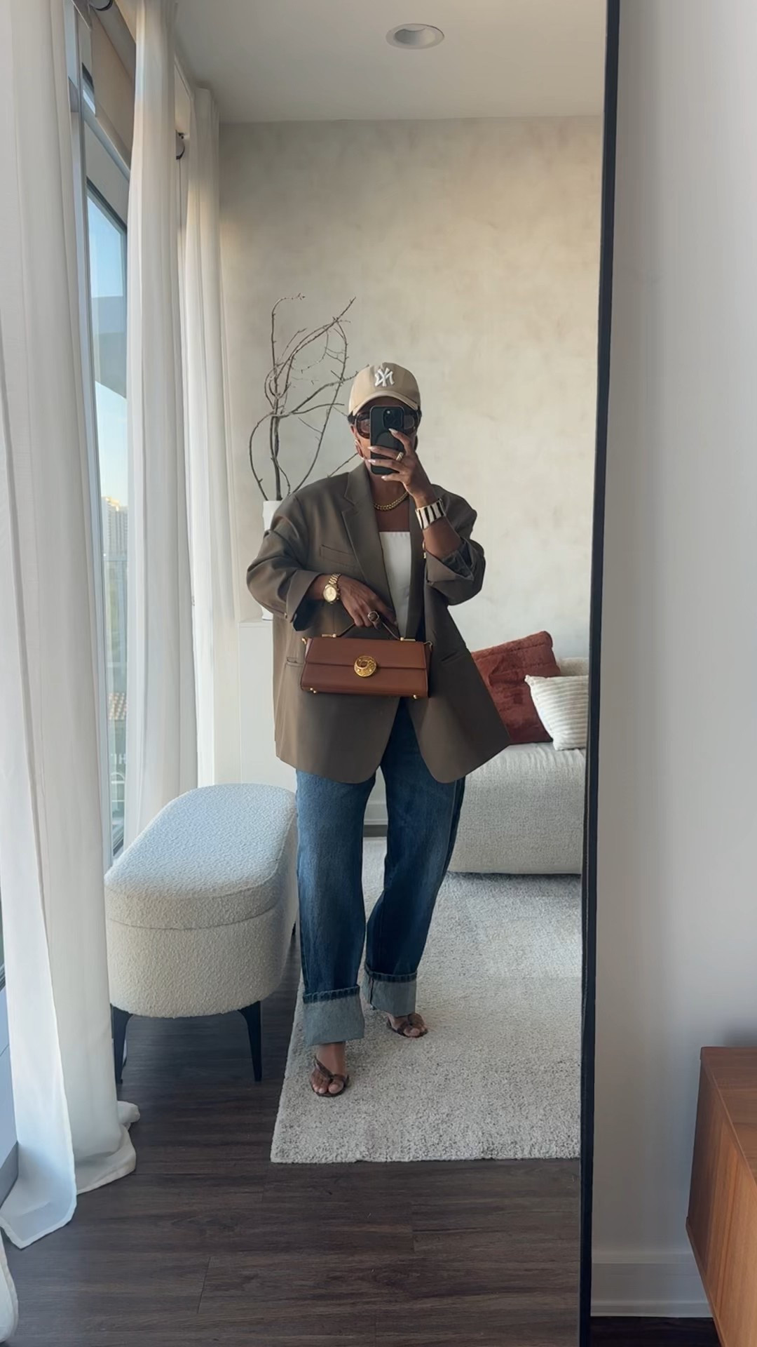 Day 4 of fall outfits and today I’m sharing my personal favorite style uniform formula the fall which is an oversized blazer and jeans look! 

Now about the stars ⭐️ of the look!
The Kahlana Jeans by @kbbcollection (you can do true to size or size down sz8 ). 
The Bea blazer from @Frankieshop  (I’m wearing a small so size DOWN) 
The Khoi Broach and Rezi bag from @shopkoi. 

Some other unlinkable mentions
On the Daily Chain : @juliavaughn
Printed cuff: @lilmissleather
Frames: @ifyoudare


#LTKMidsize #LTKFindsUnder100 #LTKStyleTip