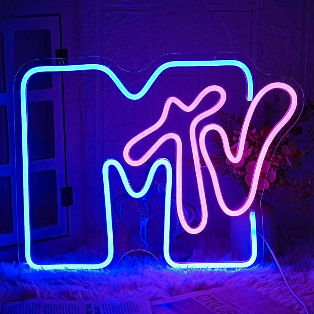 Music Television Neon Sign for Wall Decor MTV Neon Light Up Sign Music Neon Light Letter LED Neon... | Amazon (US)