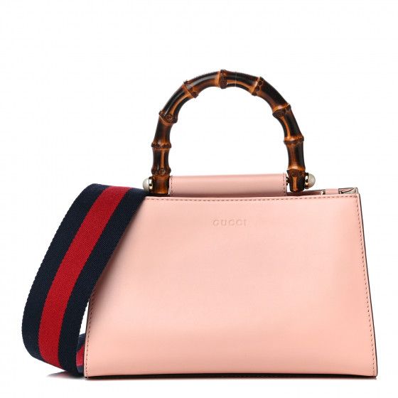 GUCCI Nappa Bamboo Web Mini Nymphaea Top Handle Bag Pink | Fashionphile