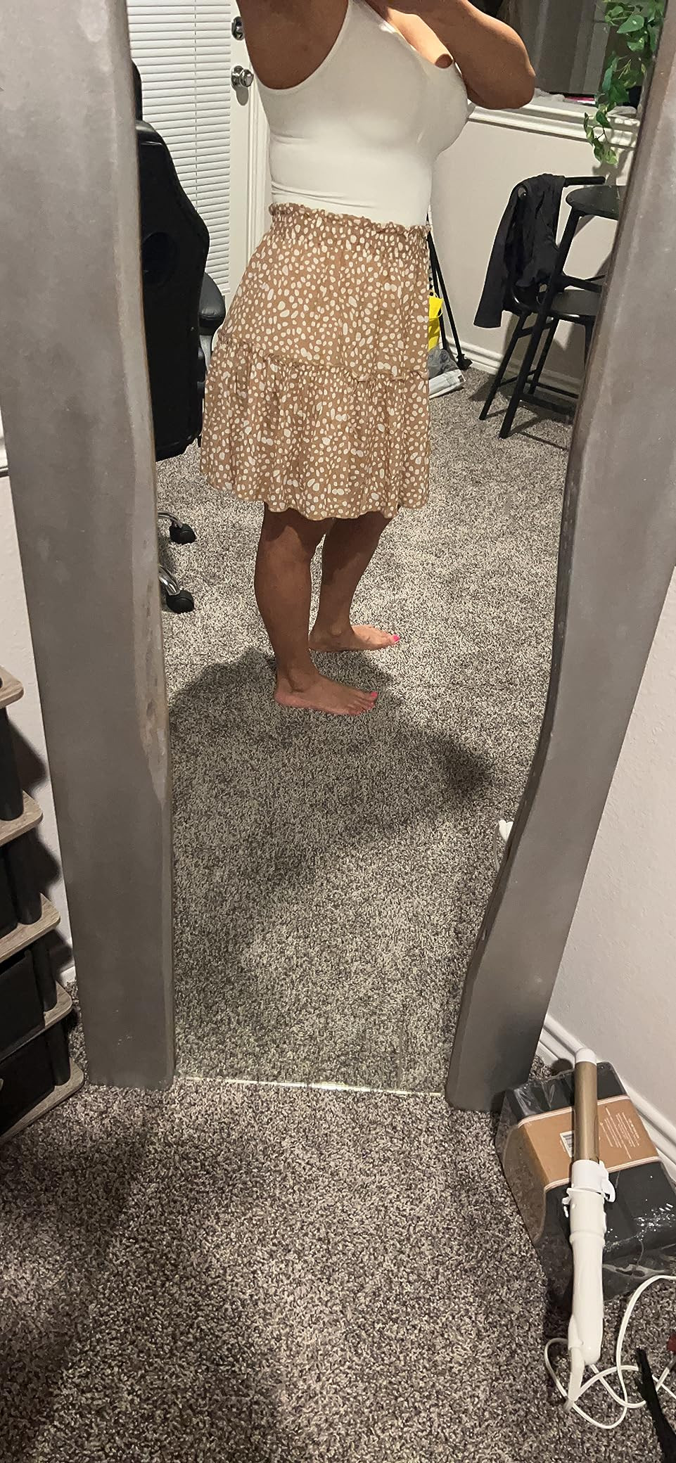 Alelly Women's Summer Cute High Waist Ruffle Skirt Floral Print Swing Beach Mini Skirt | Amazon (US)