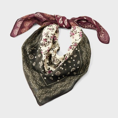 Rayon Patchwork Paisley Floral Pattern Square Scarf - Universal Thread™ | Target