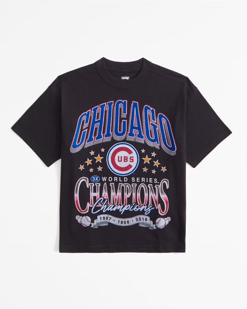abercrombie kids boys chicago cubs graphic tee in dark gray - size 9/10 | Abercrombie & Fitch (US)