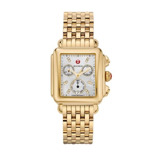 Michele Deco Diamond Dial Gold Watch Mww06p000016 Mother-Of-Pearl | Michele Watches