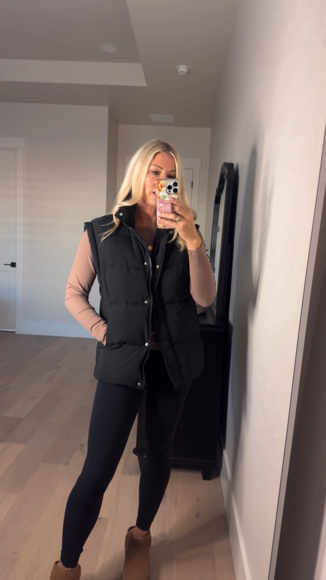 Oversized vest from Amazon. Free People lookalike 
Ribbed long sleeve shirt 
Lululemon Align leggings 
Platform Ugg boots 
Fall outfit idea 

#LTKFindsUnder50 #LTKStyleTip #LTKSeasonal