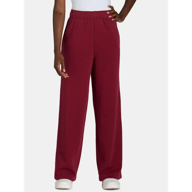 No Boundaries Wide Leg Fleece Pants, 30” Inseam, 1 or 2-Pack, Women’s - Walmart.com | Walmart (US)