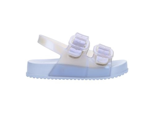 mini melissa Cozy Jelly Sandals for Toddlers & Little Kids - Summer Sandal w/Adjustable Back Strap, Jelly Shoes for Toddlers, Comfy Summer Shoes, Open Toe, Blue/White, 7 | Amazon (US)