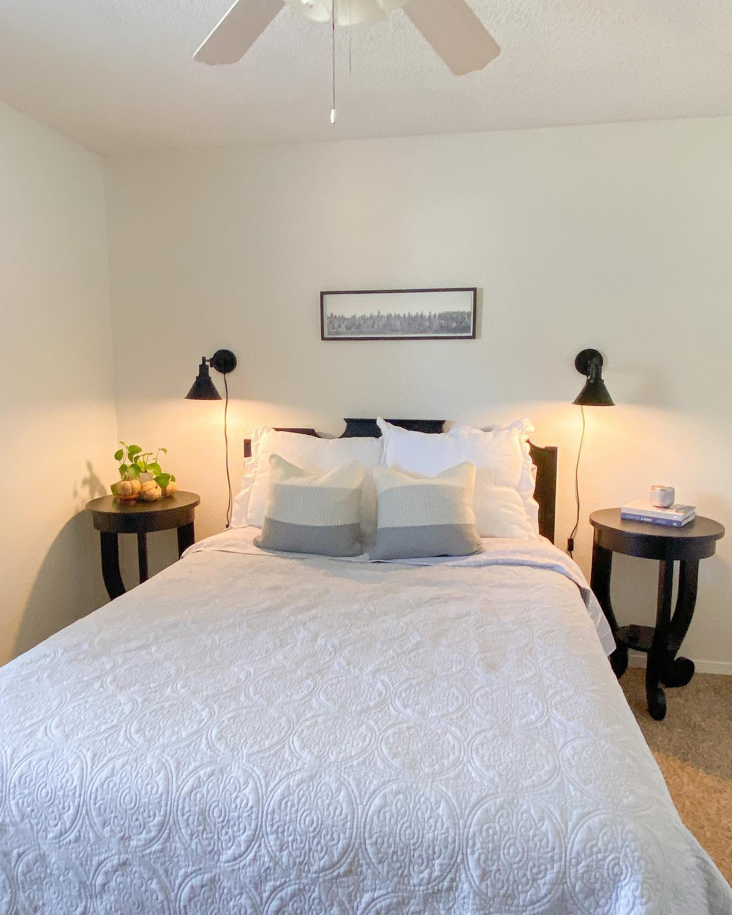 I finally got around to writing a blog post about this guest room transformation! Follow the link in my profile for more details or the link in my stories! 
.
.
#guestbedroom #bedroommakeover #cozybedroom #homedecorblogger