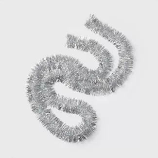 10ft Tinsel Christmas Garland Silver - Wondershop™ | Target
