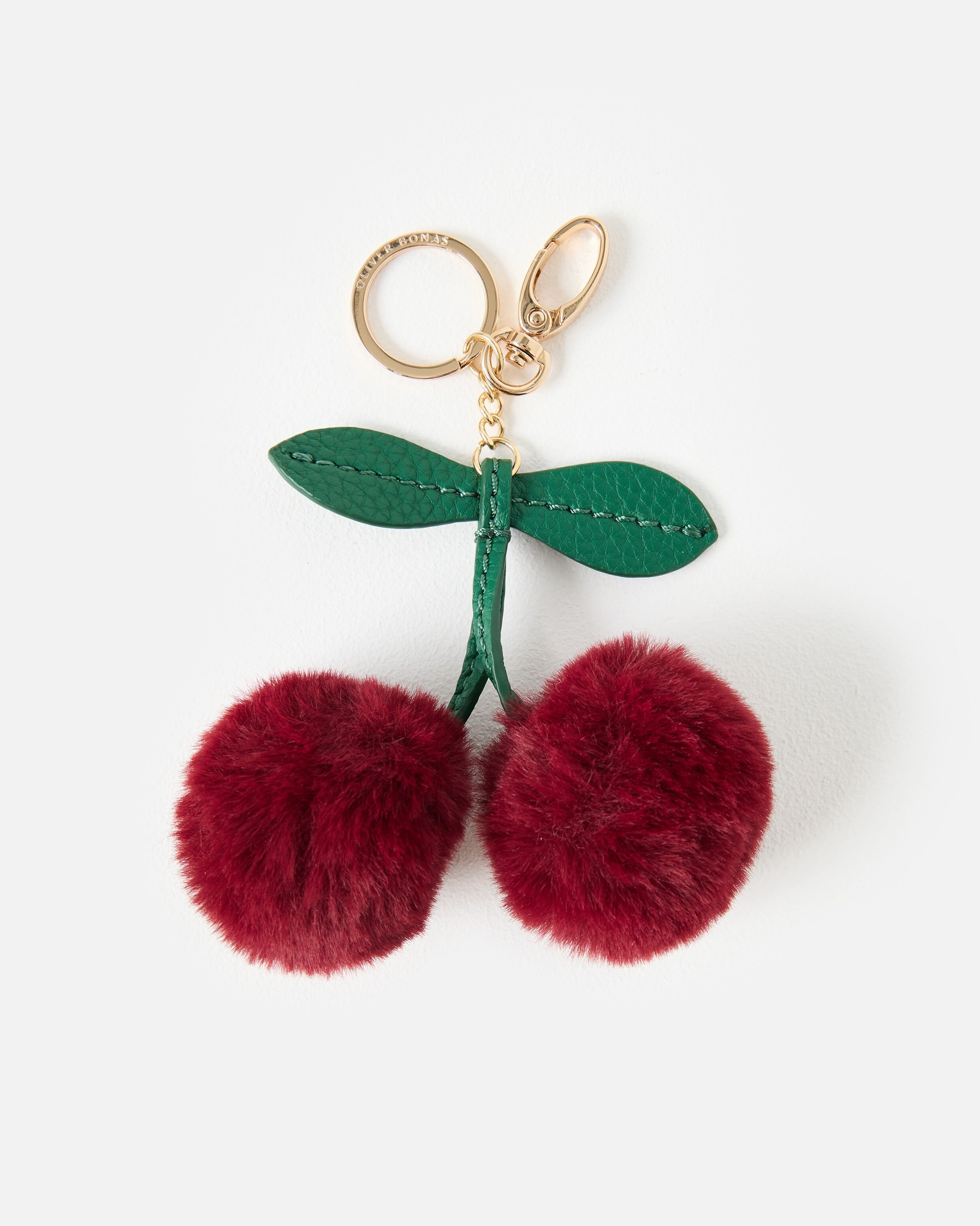 Red Faux Fur Cherry Bag Charm | Oliver Bonas | Oliver Bonas (Global)