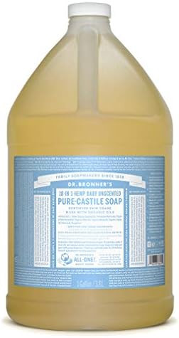 Dr. Bronner’s - Pure-Castile Liquid Soap (Baby Unscented, 1 Gallon) - Made with Organic Oils, 1... | Amazon (US)