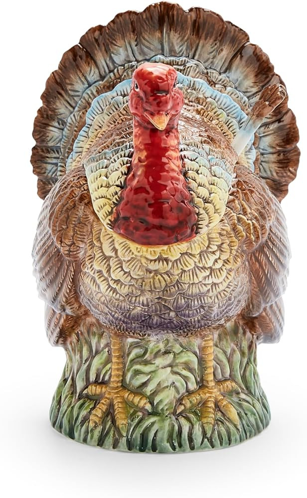 Spode 14oz Turkey-Shaped Gravy Boat with Ladle - Dolomite Thanksgiving Serveware | Large Table Ce... | Amazon (US)