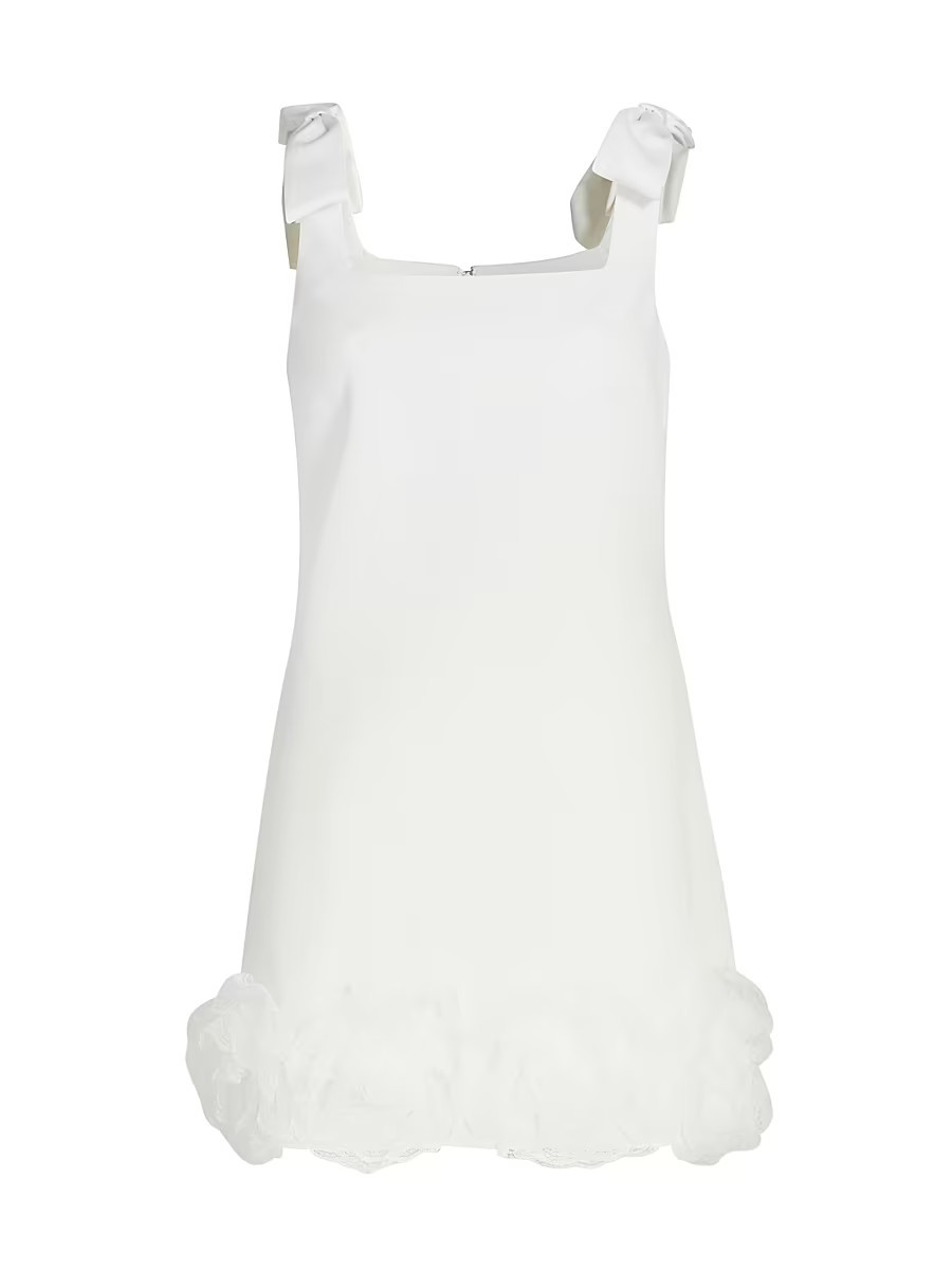 Women's Crêpe 3D Flower Minidress - White - Size 00 | Saks Fifth Avenue