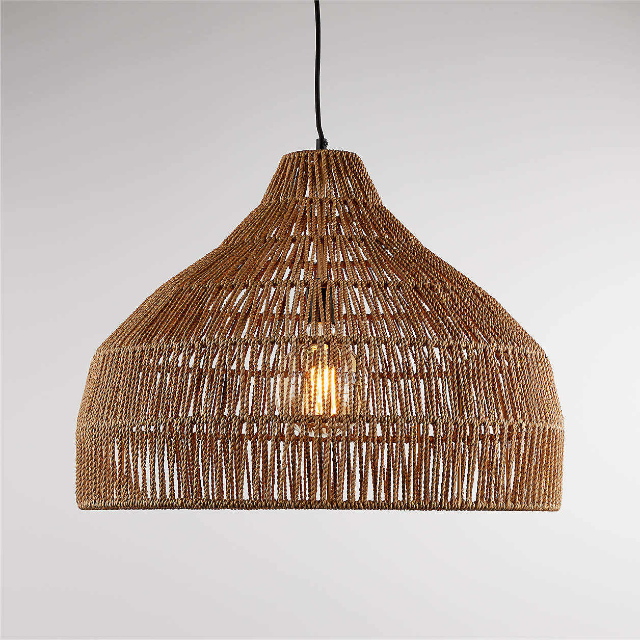 Cabo Large Woven Pendant Light 24.2" + Reviews | Crate & Barrel | Crate & Barrel