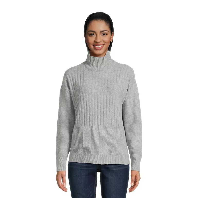 Time and Tru Women's Mock Neck Sweater, Midweight, Sizes XS-XXXL | Walmart (US)