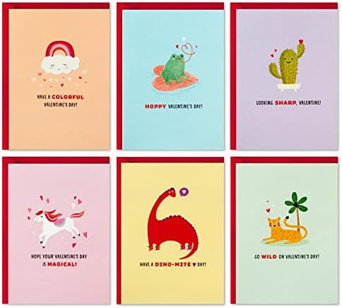 Hallmark Valentines Day Cards for Kids School, Animal Puns (36 Blank Classroom Valentines with En... | Amazon (US)