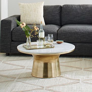 Marble Topped Pedestal Coffee Table (30.5") | West Elm (US)
