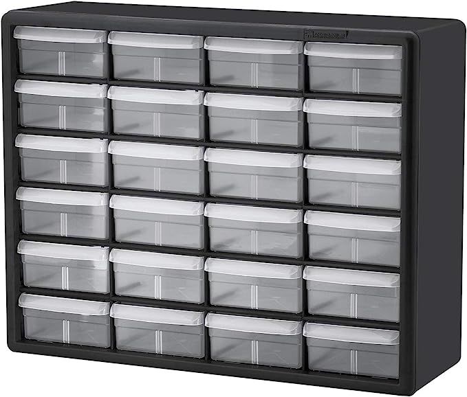 Akro-Mils 10124 24 Drawer Plastic Parts Storage Hardware and Craft Cabinet, 20-Inch x 16-Inch x 6... | Amazon (US)