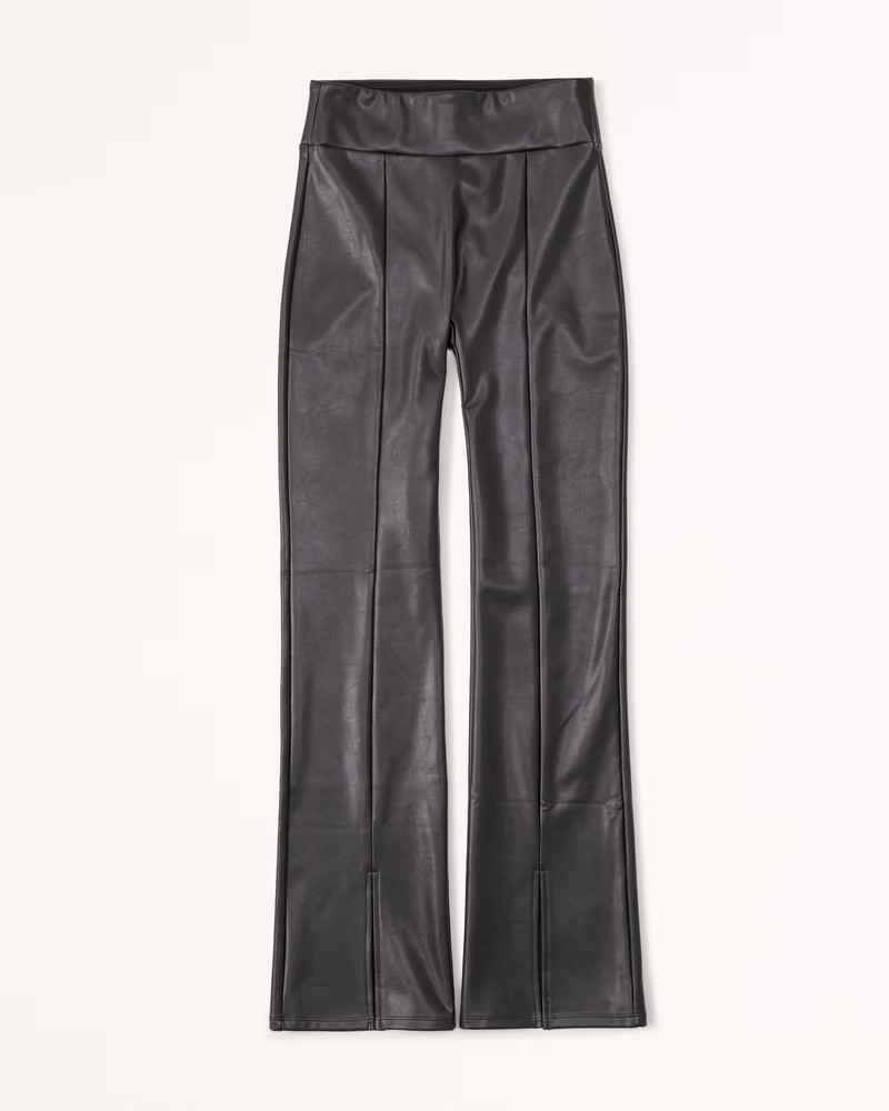 Vegan Leather Split-Hem Flare Leggings | Abercrombie & Fitch (US)