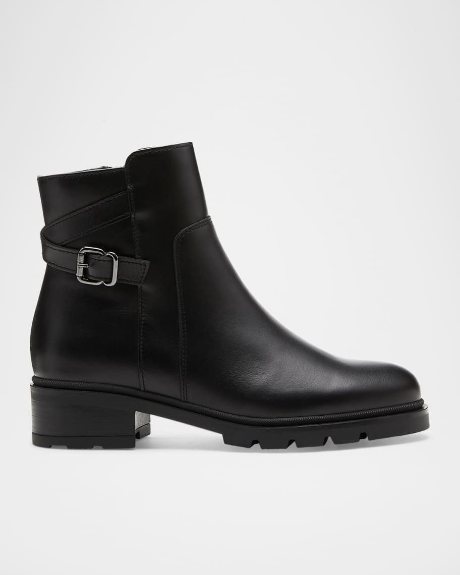 Shai Leather Buckle Ankle Booties | Neiman Marcus