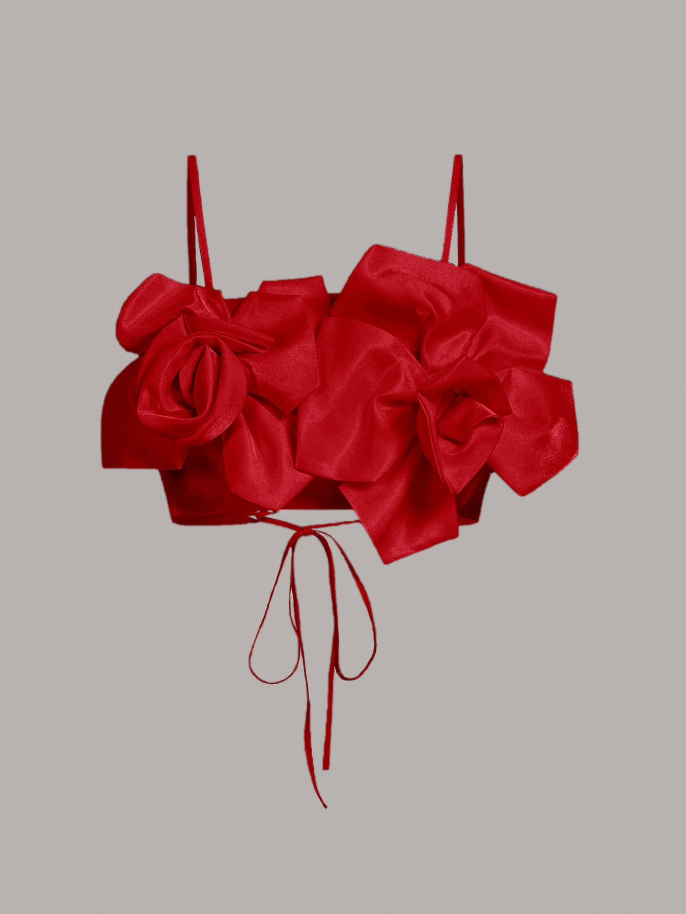 SHEIN MOD Stereo Floral Lace Up Back Cami Top | SHEIN