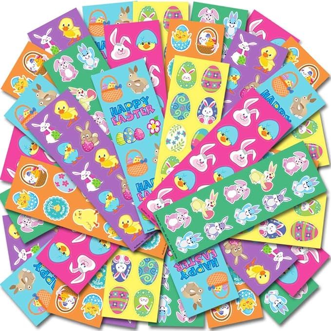ArtCreativity Assorted Easter Stickers for Kids -  1000 Pcs  Easter Basket Stuffers - Assorted Vi... | Amazon (US)
