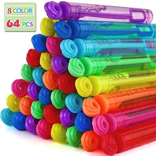 Laxdacee Bubble Wands Party Favors Pack of 64, Mini Neon Bubble Wands | Odor-Free Non-Toxic Kids... | Amazon (US)