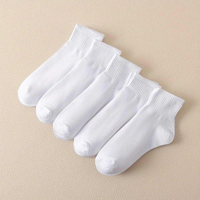 Fastest delivery: 5 business days5 Pairs/10 Pairs Women's White Short Socks | Temu Affiliate Program