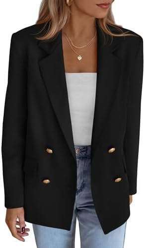 KIRUNDO Blazers for Women Business Casual 2025 Fall Long Sleeve Double Breasted Open Front Work S... | Amazon (US)