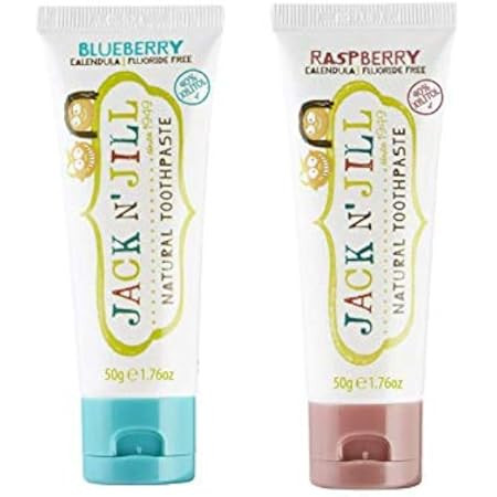 Jack N' Jill Natural Kids Toothpaste - Blueberry & Banana - Organic, Gluten Free, Vegan, BPA Free, F | Amazon (US)