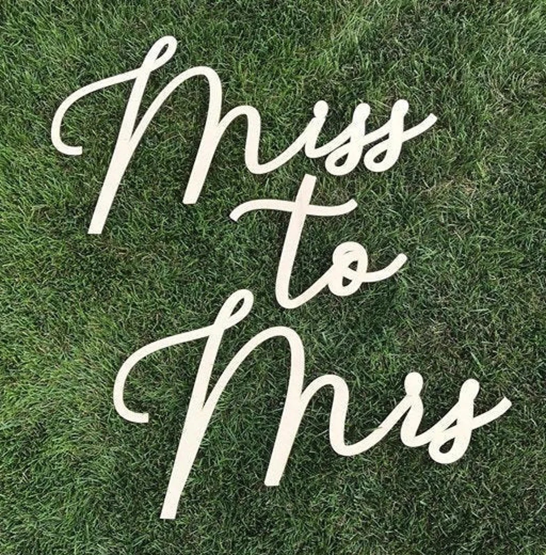 Miss to Mrs Laser Cut Wedding Bridal Shower Large Sign | Etsy (US)