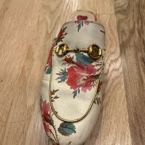 Gucci Princeton Rose Floral Cream Mules Loafers | Poshmark